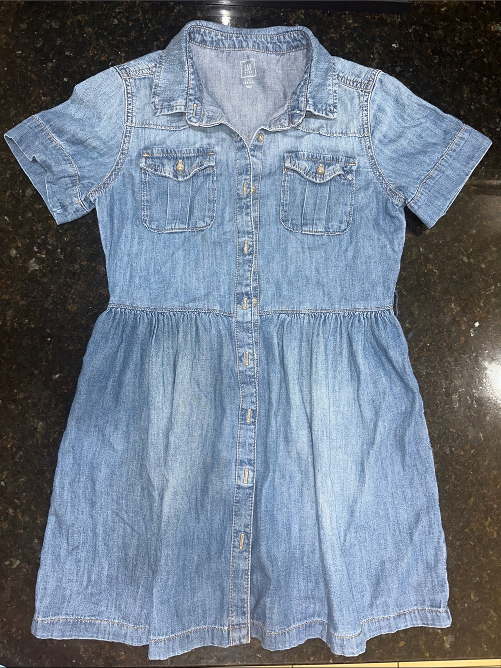 GAP Blue Denim Button-Front Girls' Dress